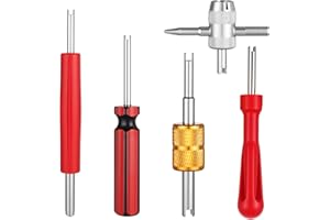 Giantree Zestaw 5 narzędzi do naprawy rdzenia zaworu, 2-stronne wkładki do wykrętaków zaworów, klucz do wentyli, zestaw do usuwania zaworów opon, do naprawy samochodu, motocykla