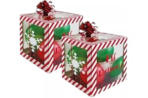 VR ANGLE 2 x Christmas Elf Arrival Balloon Box with 8 Balloons & 12 Adhesive Icons Xmas Decoration Transparent Boxes Ideal for Parties Baby Shower Sold By VR Angel