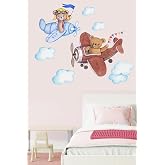 crevidi Pilot Sevimli Ayıcıklar &Ccedil;ocuk Odası Duvar Sticker