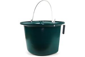 TOSONI SELLERIA Mangiatoia con Manico Portatile per Cavalli con Ganci Metallici Plastificati, Colore Unico (Verde), Capienza 16 Litri, Ideale per Scuderia e Box Cavalli