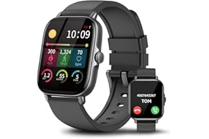 ASWEE Smartwatch, Orologio Smartwatch Uomo Donna da 1,85 Pollici Con Funzione Chiamata, Smart Watch Impermeabile e Monitoraggio Della Frequenza Cardiaca, Orologio Fitness, Monitor sonno, Android iOS