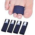 Sumifun Elasticity Toe Splint, 4 Packs of Toe Wraps for Broken Toe, Curled toe, Hammer toe, Toe Bandage for Big Toe Alignment Fracture Splint for Men or Women
