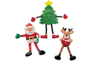 Baker Ross AX329 Biegbare Figuren, weihnachtliches Spielzeug für Kinder, ideal für Partygeschenke, Beute- oder Preistüten und Strumpffüller, 5 Stück