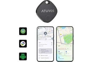 ATUVOS Air Tag Pro Smart Tag Tracker para Android & iOS, Dual Sistema Buscador de Objetos Compatible con Google Localizador o Apple Buscar APP, para Llaves/Equipaje/Maleta.Batería Reemplazable. 1 Pack