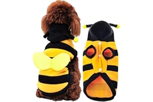 ANJING Small Dog Cat Bumble Bee Outfits Halloween Costume Jumpsuit Fancy Dress Pet Clothes Yellow