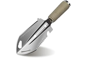 Vitare Pelle de Camping Multifonctionnelle, Mini Pelle de Jardin, Outils de Camping 9 en 1, Pelle de Jardin en Acier Inoxydable, Pelle de Camping Portable, Adaptée au Jardinage de Camping – Argent