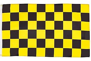 AZ FLAG - Flagge Zielflagge Schwarzes Und Gelbes - 150x90 cm - Rennflagge Fahne 100% Polyester mit Messing-Ösen - 110g