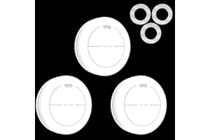 Safeliveo Detector de Humo interconectado con batería de 10 años, Alarma de Incendio Audible de 85dB, sin Flash LED para Dormitorio, Se Pueden conectar hasta 30 detectores de CO o de Humo, 3 Pieza