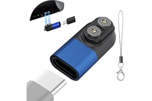 Ermorgen Adapter Ładowania Typu C Kompatybilny z Modelami LED-LENSER P&H Adapter do H5R, H7R, H15R, P19R Kompatybilny z Magnetycznym Kablem Ładującym - Niebieski