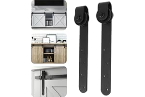 BEWINNER Kit de Quincaillerie pour Porte de Grange Coulissante, Silencieux et Facile à Installer, Pour Portes de Diverses Tailles en Acier au Carbone