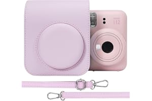 Aenllosi PU Housse de Protection en Cuir pour Fujifilm instax Mini 12/11 Instant Film Camera Sac de Voyage avec bandoulière réglable (Pollen de Fleurs, Coque de Protection Uniquement)