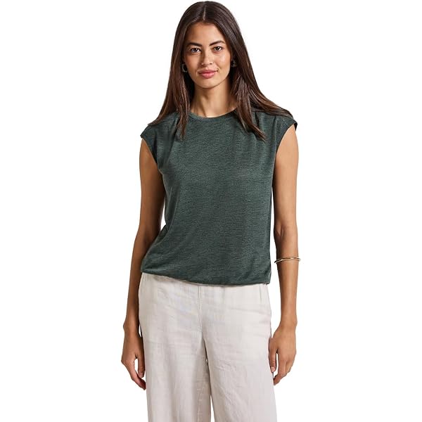 T-shirt Femme Street One 315738 - Manches Longues, Coupe Décontractée, Détails Côtelés, Taille 38