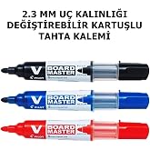 Pilot V Board Master 3 Renk Kartuşlu Tahta Kalemi, 2.3 mm, Siyah-Mavi-Kırmızı