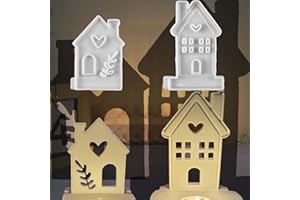 TREABEAR 2 Stück Giessform Silikon, Kerzen Formen Silikon, Gießformen Silikon Haus, Silikonform Haus Mit Herz, Seifenformen Silikon, Gießformen Gips, 3D Silikonform, Gießform Kerzenhalters