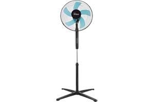 Ardes - AR5ST40PNR Ventilatore a Piantana con Telecomando STEELO 40PNR - Base 40 cm Oscillante con Inclinazione Regolabile - Ventilatore a Piantana Silenzioso 3 Velocità
