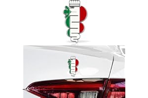 HENGYUESHANG Autocollants De Logo D'insigne D'emblème De Corps De Serpent en Métal 3D, pour Alfa Romeo Giulietta Spider Stelvio Brera GT Giulia Mito 147156159166 Car Styling 2pcs (White)
