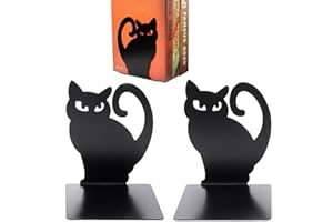 EULAPGOE 2 Pezzi Fermalibri In Metallo A Forma Di Gatto, Fermalibri In Stile Moda A Forma Di Gatto Carino, Fermalibri Pesanti Di Grandi Dimensioni, Fermalibri Da Scrivania Per Scaffali