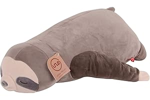 ‎UNUS UNUS Faultier Kuscheltier Kissen, 50 cm, Grau, Seitenschläferkissen weich und flauschig, Stillkissen, Schwangerschaftskissen