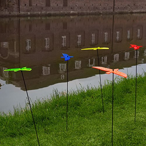 SUNPLAY Sonnenfänger „Vögel“ im FARBMIX, 5 Stück zu je 20 cm Durchmesser im Set + 70 cm Schwingstäbe - 2