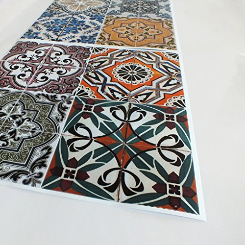 Dekorative Stickerfliesen mit tollen Motiven und Ornamenten für Wände und Fliesen | 12 teiliges Set | seidenmatt | 15x15cm - 3