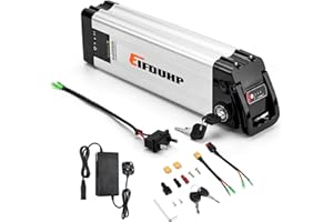 EIFDUHP Folding Electric Bike Battery 36V 10AH/15AH, Ebike Battery Replacement Removable Lithium Bicycle Battery with Charger for 350W 250W 200W Motor (36V 15AH,2Pin Discharge Port)