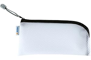 HERMA 20020 Pochette zippée étui de voyage (23 x 11 cm) petite pochette transparente à fermeture zip pour portable, câble de chargement, produits cosmétiques, crayons, clés, trousse de toilette, noir