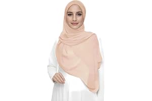 LINA & LILY Premium Chiffon Hijab Head Scarf Shawl Wrap for Muslim Women Lightweight