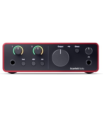 Focusrite Scarlett 2i2 4th Gen, USB audio interface for recording