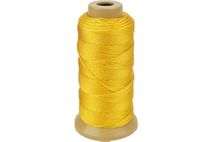 MCFANBE Nylon Schnur für die Gartenarbeit Markieren von DIY-Projekten Basteln von Mauerwerk (Gelb, 1.5mm-328 feet)