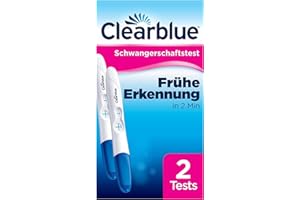 ‎CLEARBLUE Clearblue Schwangerschaftstest Frühe Erkennung, Frühtest, Pregnancy Test, 2x Frühschwangerschaftstest / Schwangerschaftsfrühtest, über 99 % zuverlässig, Schwangerschaft bestimmen, 25 mIU/ml
