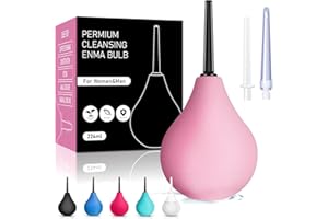 DASGUTES Pera Lavado Recto 224ml - Enema para Limpieza de Colon | Ducha Anal y Vaginal | Bulbo de Silicona Médica para Aliviar Estreñimiento | Limpiador Intestinal Seguro para Hombres y Mujeres (Rosa)