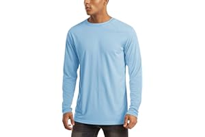 MAGCOMSEN Herren UV Shirt UPF 50+ Sportshirts Schnelltrocknend Trainingsshirt Langarm Wandershirts mit Rundhalsausschnitt Atmungsaktiv Funktionsshirt für Sport