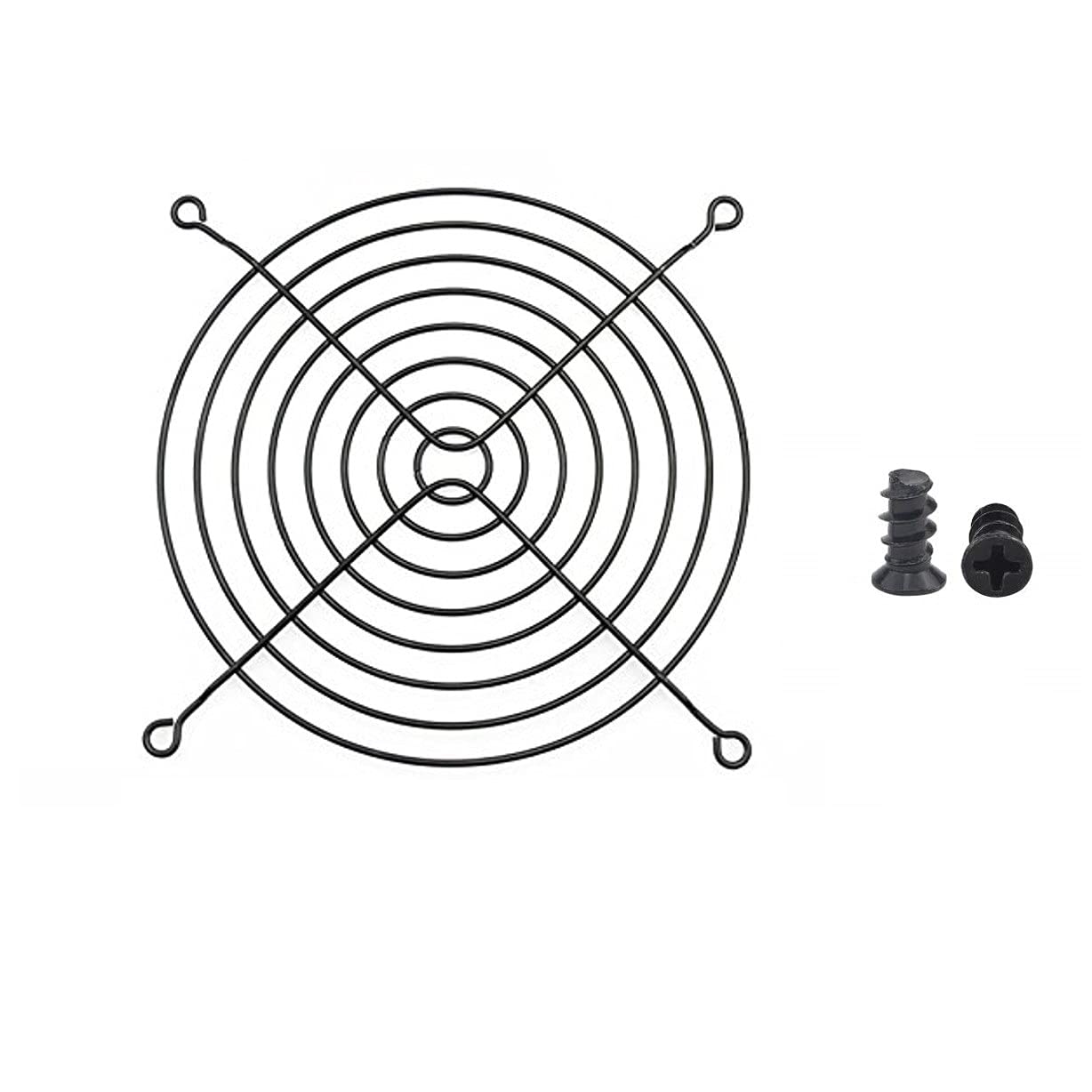 Easycargo 2pcs 140mm Fan Grill 140mm Guard Black with Screws (Black 140mm)