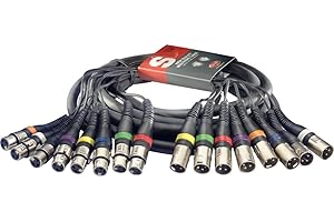Stagg SML5/8XF8XM E Câble multicore 8 x XLR Femelles-8 x XLR Mâles 5 m Noir