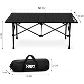 Neo Trail Katlanabilir Premium Kamp Masası | Kompakt Tasarım, 120x55 4 Kişilik Masa, Taşıma &Ccedil;antalı, Kolay Kurulum