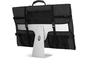 CURMIO Borsa da Viaggio per Computer Desktop Apple iMac da 21.5 ", Custodia Protettiva per Monitor, Custodia Antipolvere con Manico in Gomma per Schermo e Accessori iMac da 21.5", Nero