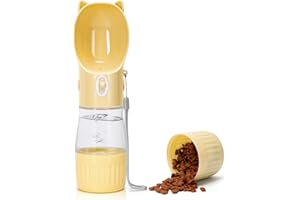 Nobleza Butelka na Wodę dla Zwierząt, 250ml - Butelka na Wodę dla Psów i Kotów z Pojemnikiem na Żywność 180ml na Wędrówki i Podróże