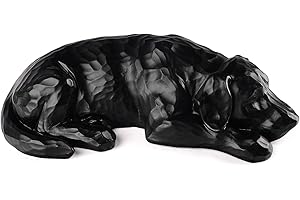 VIPbuy Regalo conmemorativo para perro, urna esculpida de resina para cenizas, regalo de condolencias por la pérdida de perro, recuerdo de mascotas (negro)