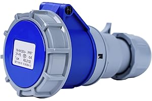 FYEARFLY 250V 16A 2P+E Industrial Adapter, 3pin CEE Plug/Socket Adapter IP67 Waterproof Flame-Retardant Electrical Engineering Socket Coupling Connector (Socket)