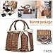 Produktbild Natürliche Retro-Stil handgewebte rechteckige Wicker Handtasche, lässig Sommer Strandtasche, schicke Frauen Geldbörse Korb, Sommermode Urlaub Frauen Top Handle Handtasche mit dekorativen Bowknot