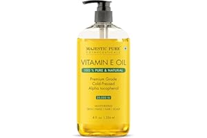MAJESTIC PURE Vitamin E Oil | 100% reines & natürliches kaltgepresstes Vitamin E-Öl für Haut, Narben, Gesicht, Nägel, Haare, Kopfhaut | 20.000 IE |Nicht gentechnisch verändert|Haar- & Körperöl|8 Fl Oz
