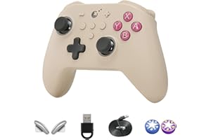 AKNES Gulikit KK3 Pro Manette, 1000Hz Taux d'Interrogation pour Wins, Hall Joysticks et Gâchettes, Manette Sans Fil pour Windows/Switch/Android/iOS/macOS/Steam Deck, Maglev/Rotor/HD Vibration - Rétro
