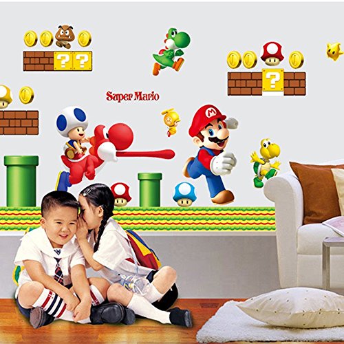 Addfun®Herausnehmbar Mauer Aufkleber Karikatur Super Mario - 3