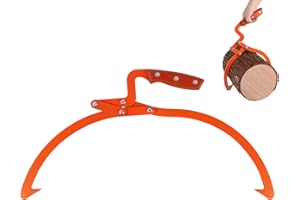 SWAWIS Pince Forestière pour Troncs en Acier Allié, Bûches Jusqu'à 20''(50.8cm), Capacité de Chargement 300Kg, pour Industrie Forestière, Transformation du Bois, Transport de Bois à Domicile(Orange)