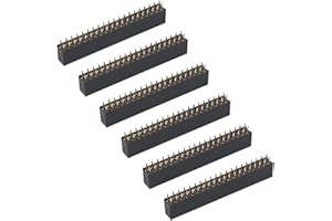 ZDE 6PCS 2x20 40 Pin Stacking Female Header 2.54mm Pitch Dual Row Short Pin Headers Connector for Raspberry Pi Arduino PCB Breadboard