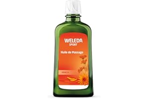 Weleda Arnica Olio per Massaggi decontratturanti per trattamenti di contratture e tensioni muscolari da fatica e stress, ideale per applicazione pre e post attività sportiva (1x200ml)
