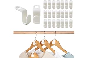 FORYNXHWIN 100 sztuk wieszaków na ubrania, haki łączące, oszczędzające miejsce łączniki do wieszaków na ubrania, zapewniają więcej miejsca i porządek w szafie (białe)