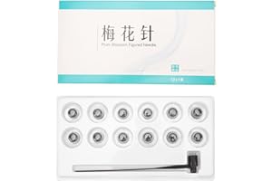 YUYTE Seven Star Needle Set, Seven Star Needle Hammer, Stainless Steel Plum Blossom Dermal Hammer with 12 Replace Heads