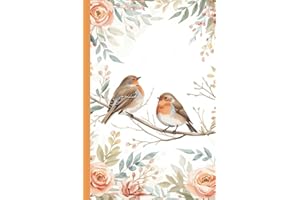 Robins Notebook: Journal with 160 Blank Plain Unruled Cream Pages for Sketching, Notes, Thoughts, Ideas, Creativity, Students, Office and Nature Observations | 6" x 9" | Softcover or Hardcover