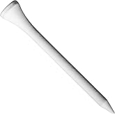 LONGRIDGE Tees Golf Wood White 69 mm Pack 100 - Heavy Duty Pegs | Natural Oak Stands for Ball Base in Driver Outputs - Consta